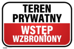 Tabliczka Teren Prywatny Wstęp Wzbroniony - obrazek 3