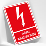 Tabliczka - GŁÓWNY WYŁĄCZNIK PRĄDU 15x22 cm - obrazek 2