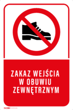 Tabliczka ZAKAZ WEJŚCIA W OBUWIU ZEWNĘTRZNYM - obrazek 4