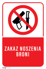 Tabliczka ZAKAZ NOSZENIA BRONI - obrazek 4