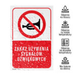 Tabliczka ZAKAZ UŻYWANIA KLAKSONU - obrazek 3
