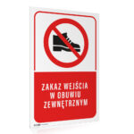 Tabliczka ZAKAZ WEJŚCIA W OBUWIU ZEWNĘTRZNYM