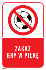TABLICZKA ZAKAZ GRY W PIŁKĘ - obrazek 4