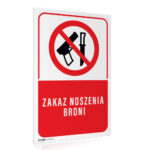 Tabliczka ZAKAZ NOSZENIA BRONI