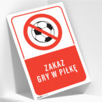 TABLICZKA ZAKAZ GRY W PIŁKĘ - obrazek 2