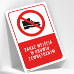 Tabliczka ZAKAZ WEJŚCIA W OBUWIU ZEWNĘTRZNYM - obrazek 2