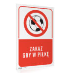 TABLICZKA ZAKAZ GRY W PIŁKĘ