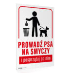 Tabliczka 20x30 PROWADŹ PSA NA SMYCZY I POSPRZĄTAJ