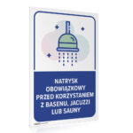 Tablica - Natrysk Obowiązkowy Przed Korzystaniem z Basenu, Jacuzzi lub Sauny