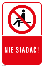 Tabliczka ZAKAZ NIE SIADAĆ - obrazek 4