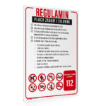 "Tablica Regulamin Placu Zabaw i Siłowni – Zasady Bezpieczeństwa"