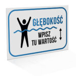 Tablica PERSONALIZOWANA Informacyjna głębokość basenu - personalizowana 20x30 cm