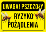 Tablica 'Uwaga! Pszczoły - Ryzyko Pożądlenia 21x30 cm - obrazek 2