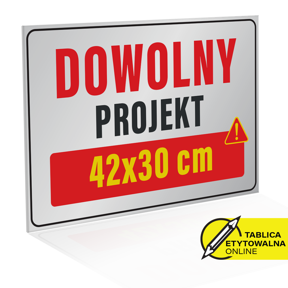 4230 Tablica PERSONALIZOWANA PVC z dowolną treścią 30x42 cm - kreator online - obrazek 1