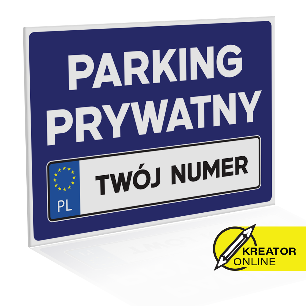 PARKING PRYWATNY Tablica Parking Prywatny - Twój Numer REJESTRACJI | 30x42 cm | - obrazek 1