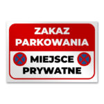 Znak na słupku zakaz parkowania miejsce prywatne IDD - obrazek 2