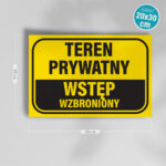 Tablica na słupku aluminiowym - teren prywatny wstępnie wzbroniony IDD - obrazek 3