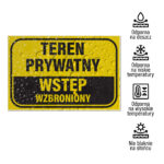 Tablica na słupku aluminiowym - teren prywatny wstępnie wzbroniony IDD - obrazek 4