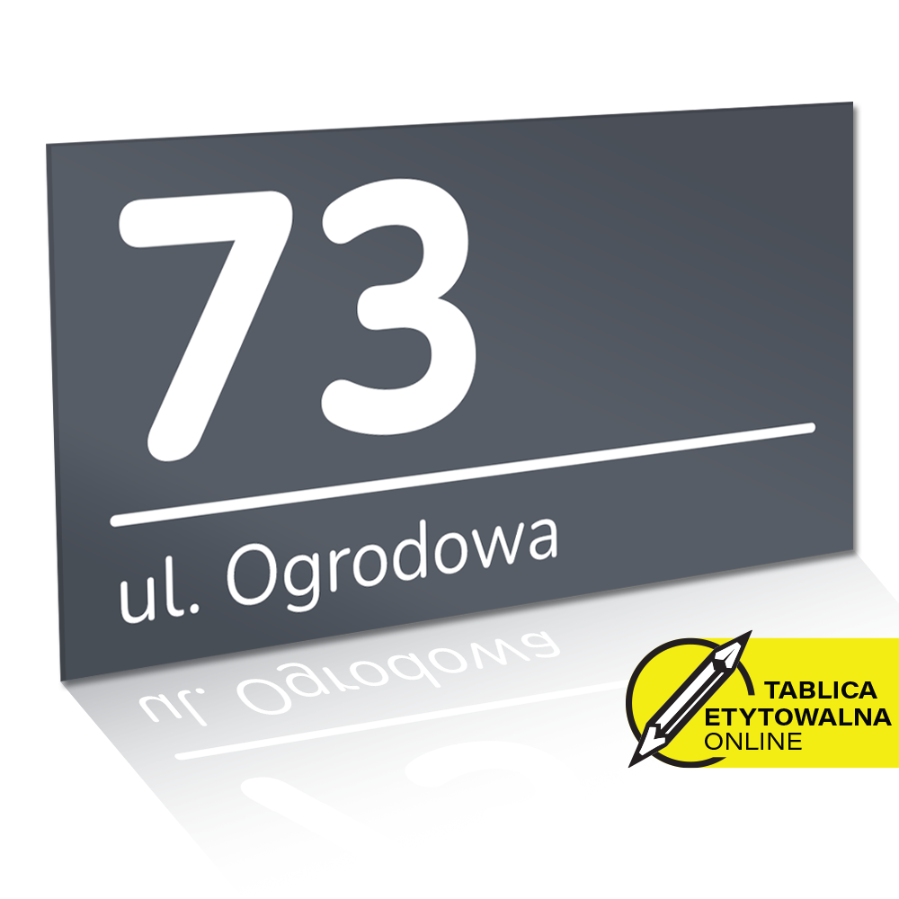 vis1 Personalizowana Tabliczka z Numerem Domu | Antracyt | 42x21 cm – Kreator Online - obrazek 1