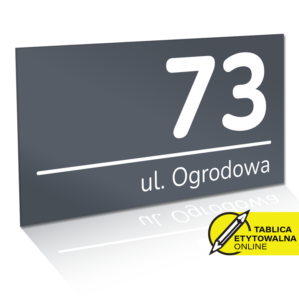vis3 Tabliczka na Dom z Numerem i Nazwą Ulicy 42x21 cm, Edytowalna - obrazek 1