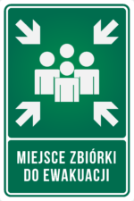 Znak miejsce zbiórki do ewakuacji na słupku - obrazek 3
